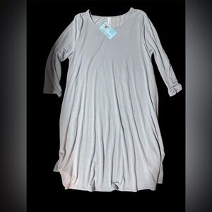 Elegant Gray Long Sleeve Dress